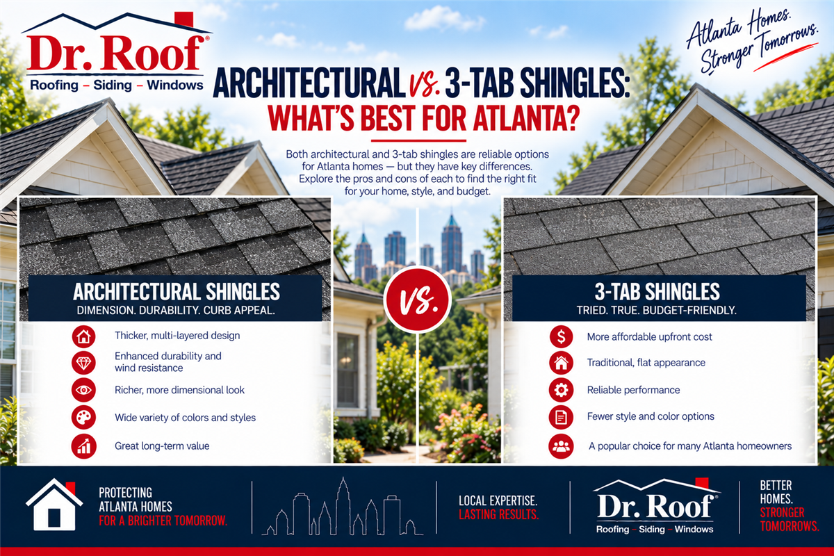 Architectural vs. 3-Tab Shingles: What’s Best for Atlanta?
