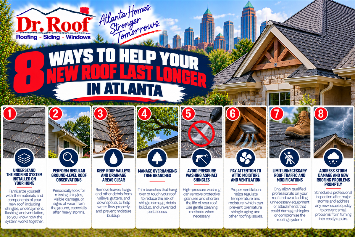 8 Ways to Help Your New Roof Last Longer in Atlanta