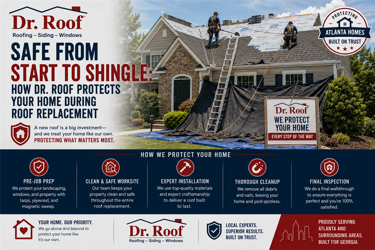 Safe From Start to Shingle: How Dr. Roof Protects Your Home During Roof Replacement