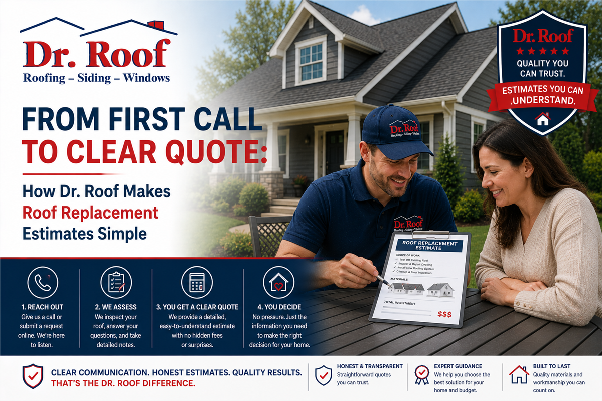 From First Call to Clear Quote: How Dr. Roof Makes Roof Replacement Estimates Simple