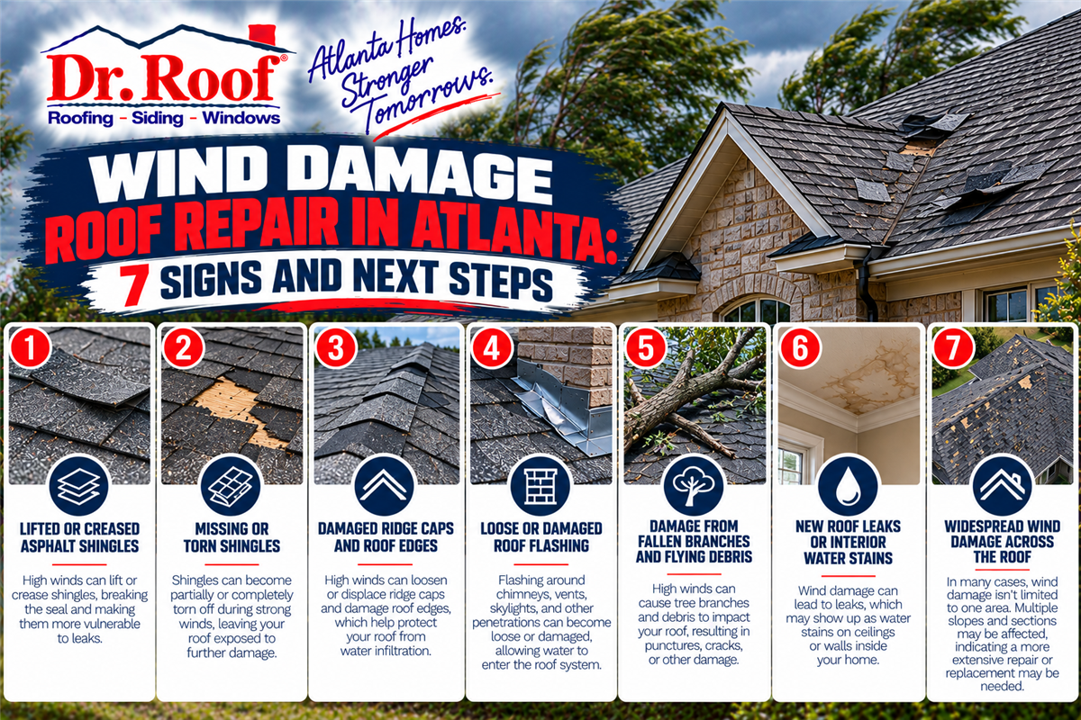 Wind Damage Roof Repair in Atlanta: 7 Signs and Next Steps