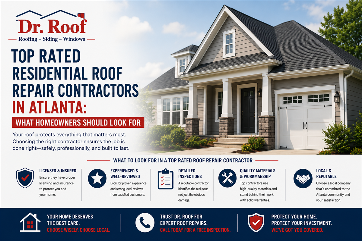 Top Rated Residential Roof Repair Contractors in Atlanta: What Homeowners Should Look For