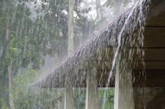 Rain Running Off Roof.