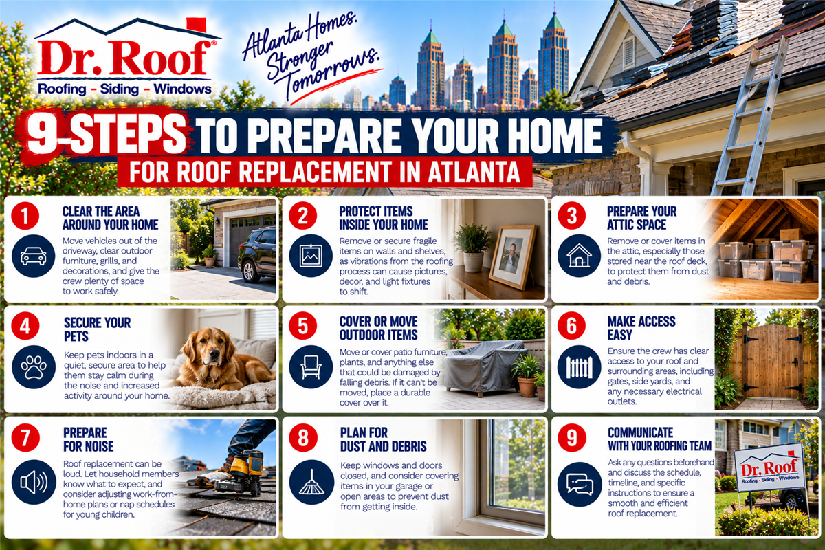 9 Steps to Prepare Your Home for Roof Replacement in Atlanta