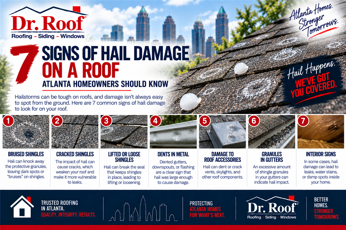 7 Signs of Hail Damage on a Roof Atlanta Homeowners Should Know