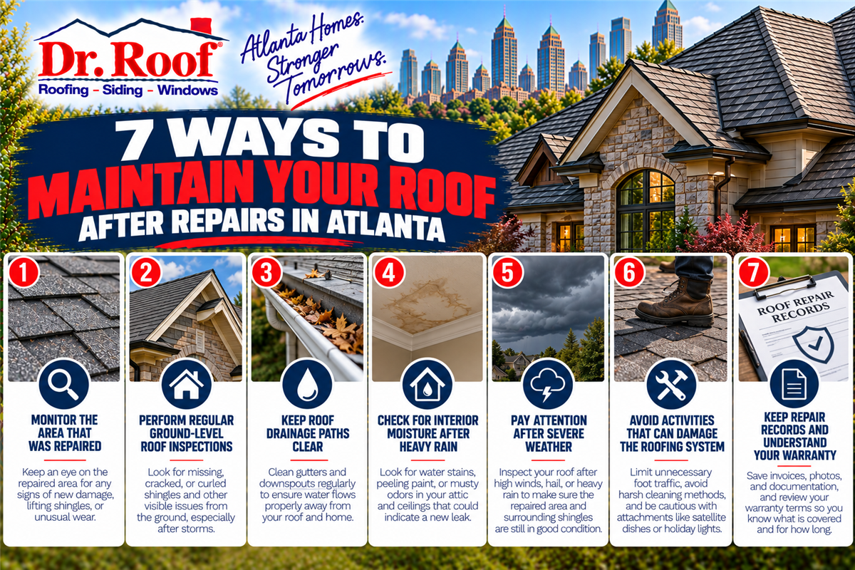 7 Ways to Maintain Your Roof After Repairs in Atlanta