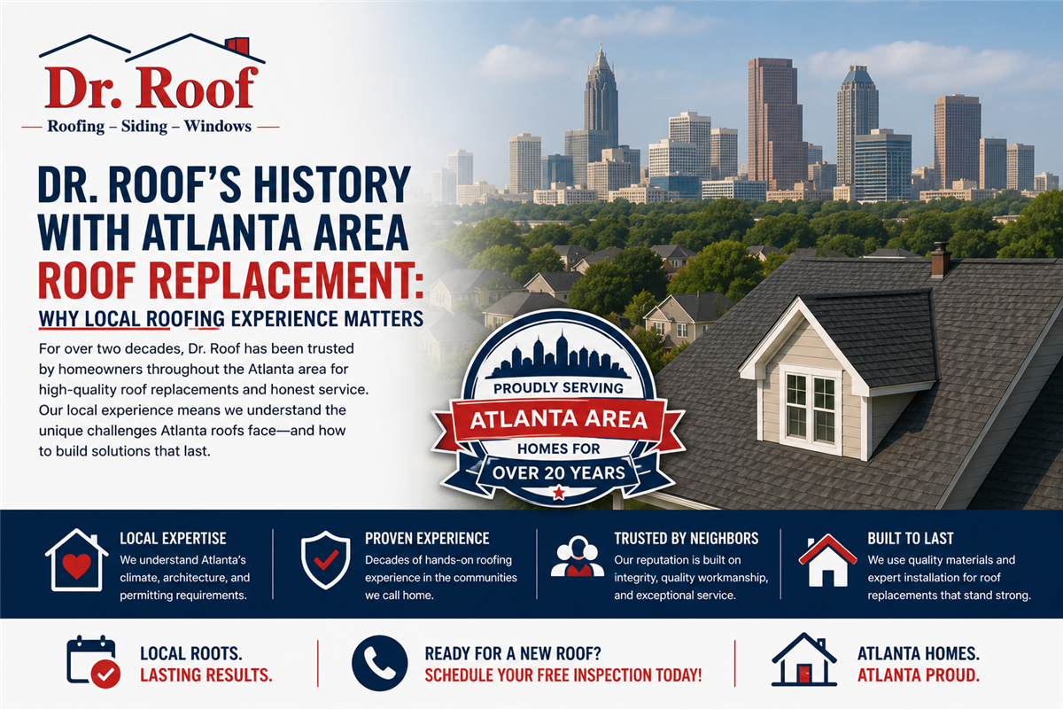 Dr. Roof’s History With Atlanta Area Roof Replacement: Why Local Roofing Experience Matters
