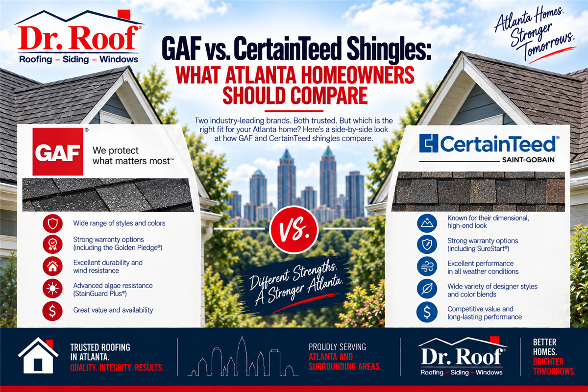 GAF vs. CertainTeed Shingles: What Atlanta Homeowners Should Compare