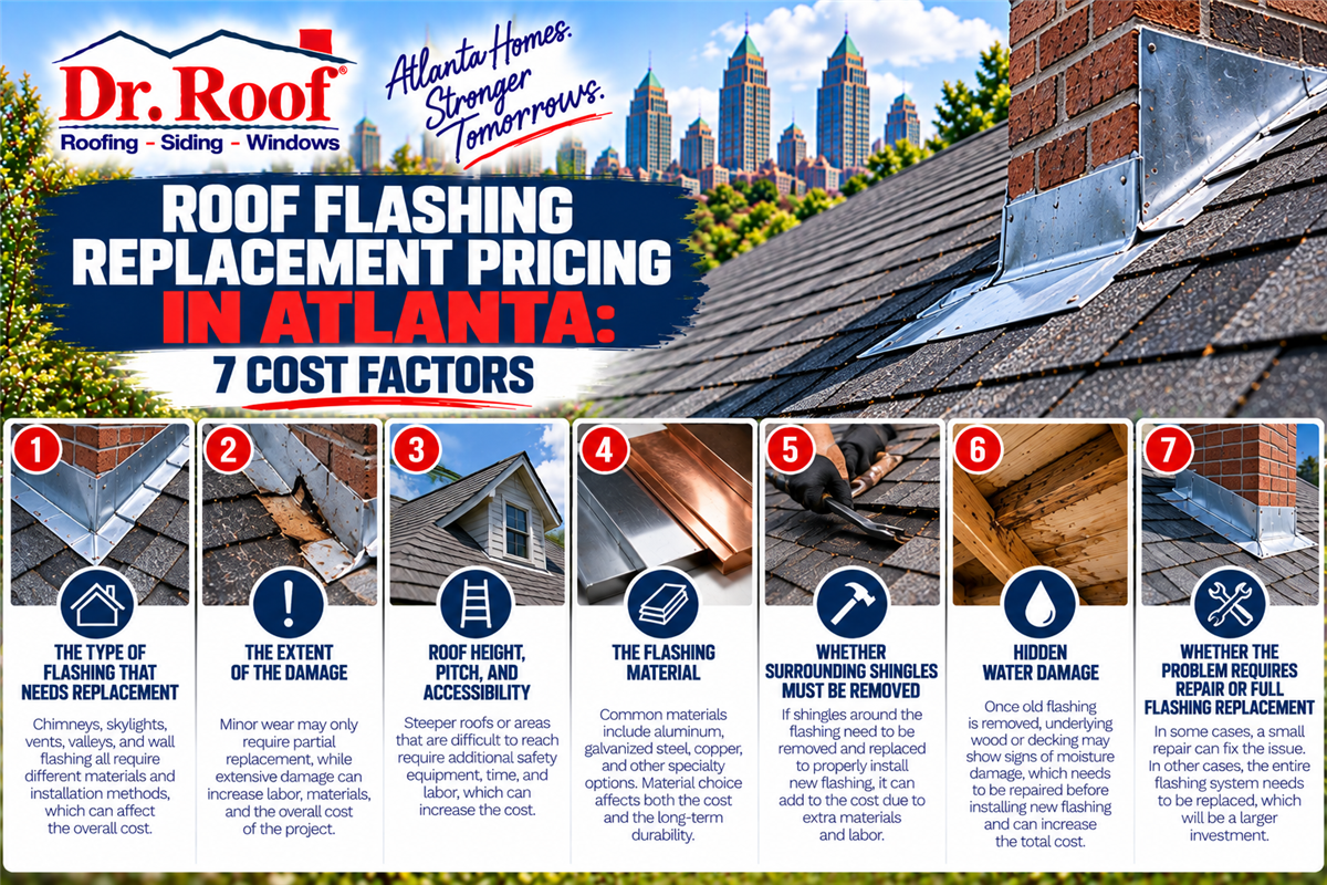 Roof Flashing Replacement Pricing in Atlanta: 7 Cost Factors