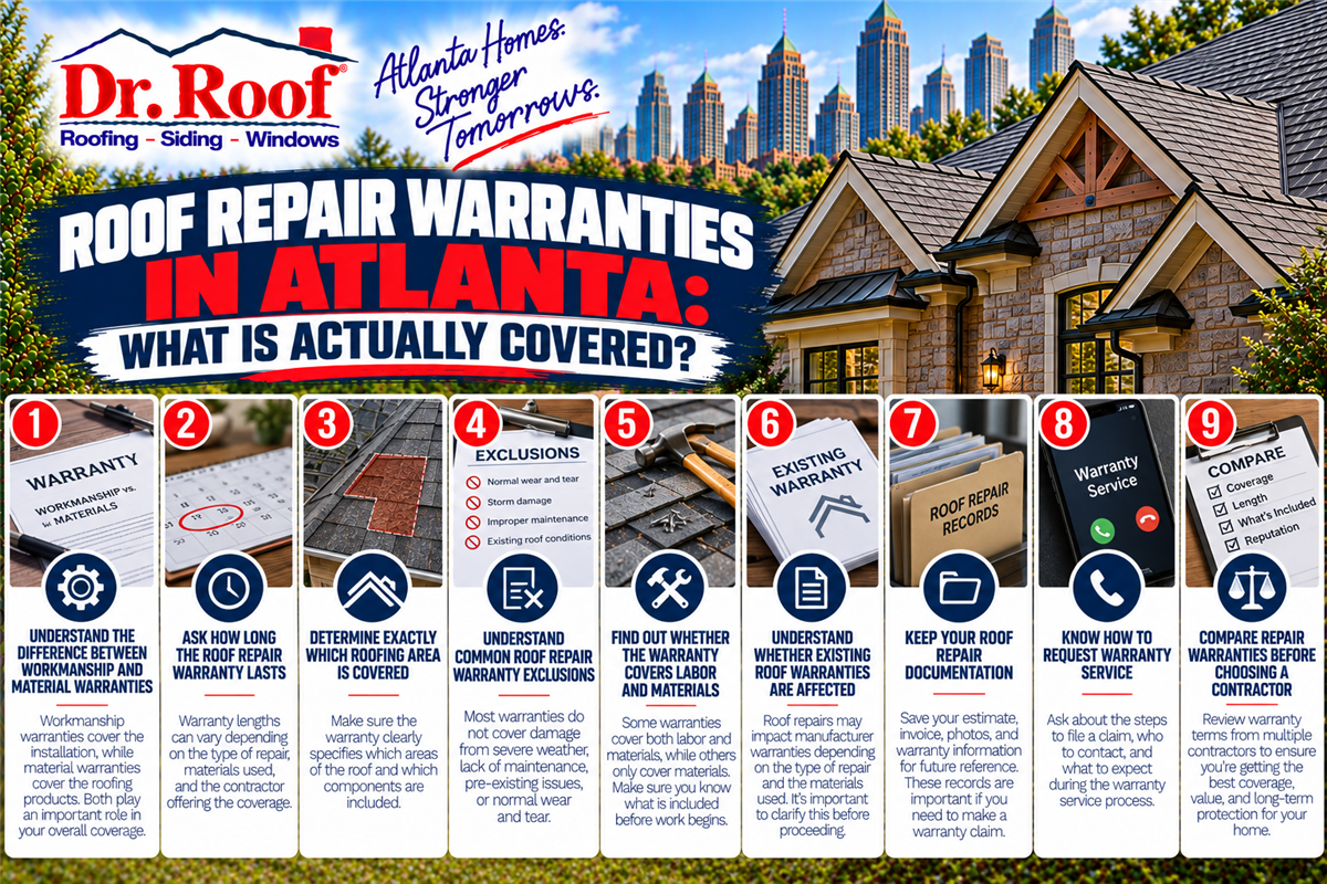 Roof Repair Warranties in Atlanta: What Is Actually Covered?