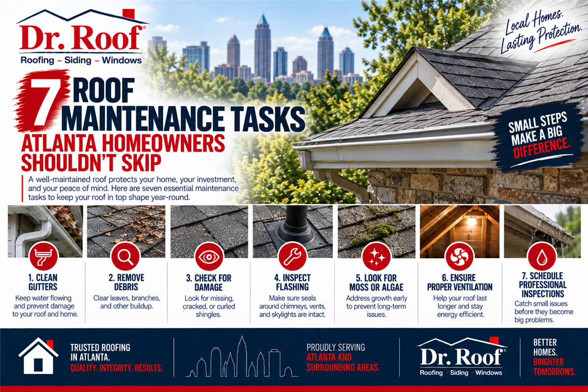 7 Roof Maintenance Tasks Atlanta Homeowners Shouldn't Skip