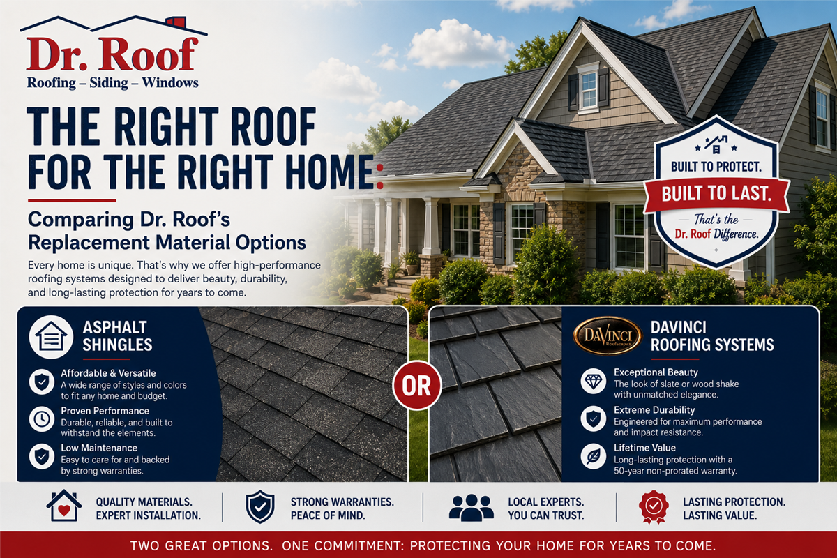 The Right Roof for the Right Home: Comparing Dr. Roof’s Replacement Material Options