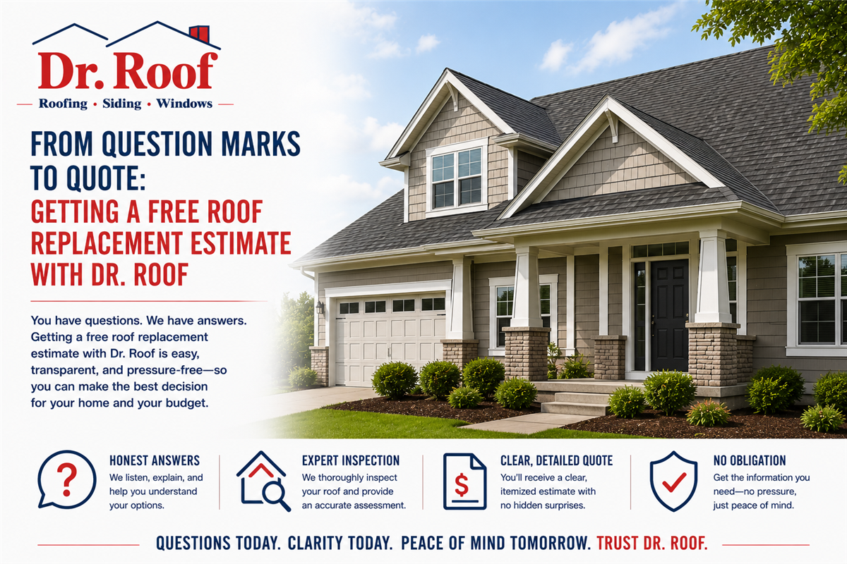 From Question Marks to Quote: Getting a Free Roof Replacement Estimate With Dr. Roof