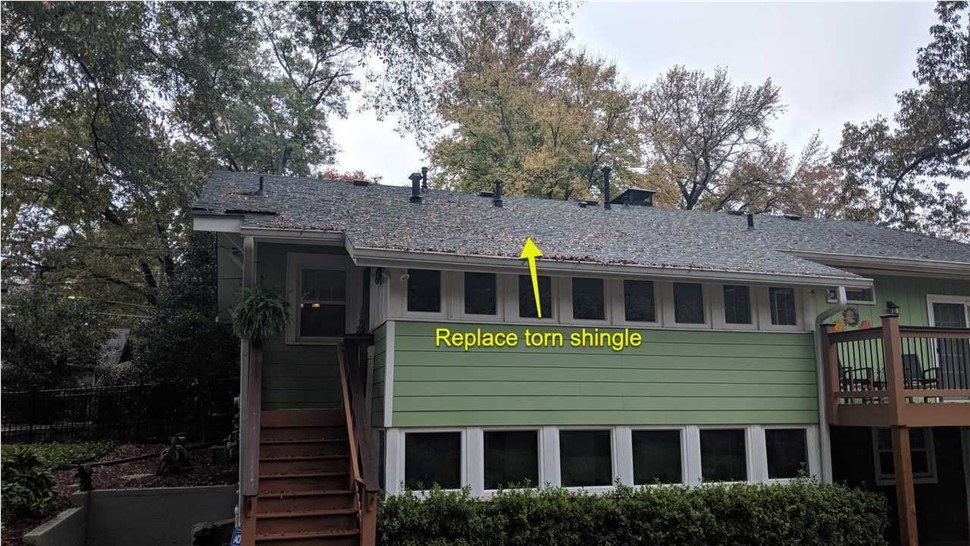 Repairs on Roof to Torn Shingle