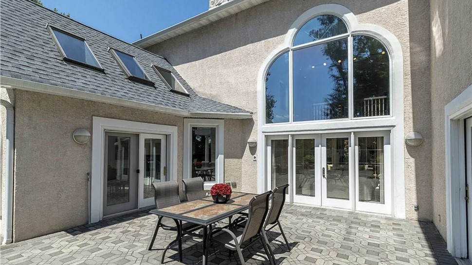 Before French door installation in Ambler PA stucco home
