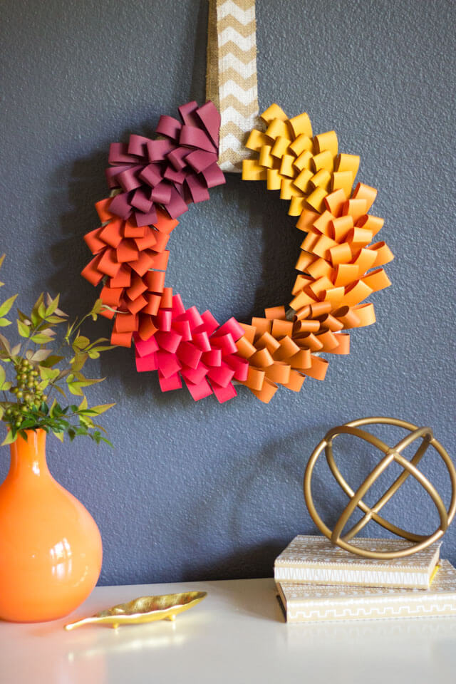 Ombre Paper Loop Wreath