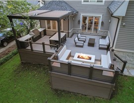 Backyard Remodel, Decks, Outdoor Living, Pergolas Project in Glen Ellyn, IL by Erdmann Outdoor Living