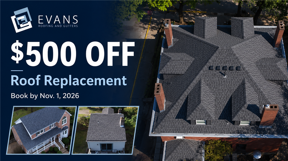 New residential roof replacement by Evans Roofing & Gutters in Pittsburgh