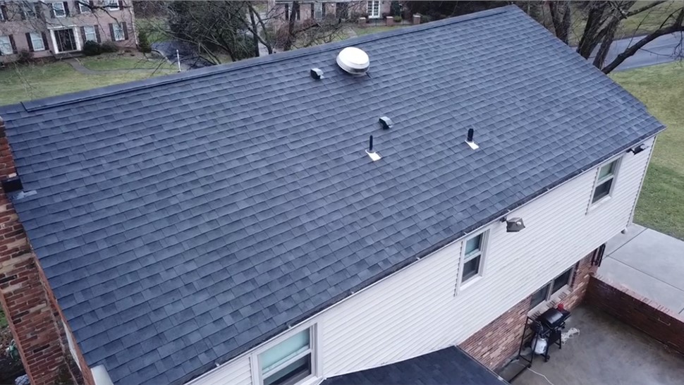 After installation view of roof replacement in Pittsburgh PA by Evans Roofing and Gutters