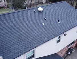 After installation view of roof replacement in Pittsburgh PA by Evans Roofing and Gutters