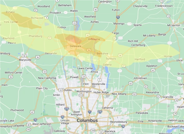 Severe Columbus area storms on March 14, 2024