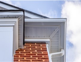 The soffit and fascia on the side of a home