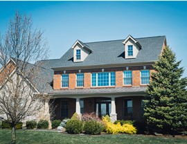 An exterior shot of a two-story home