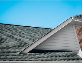A slate-colored shingle roof