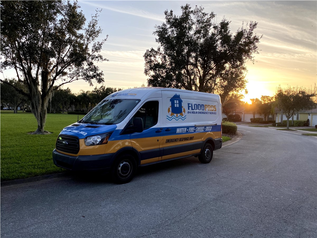 a van parked near a garden