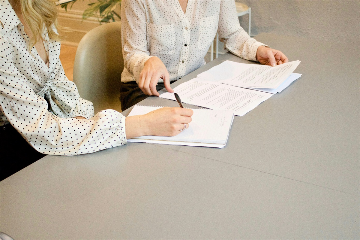 two people in a meeting