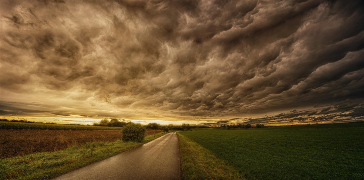 Stormy weather with thick, dark clouds