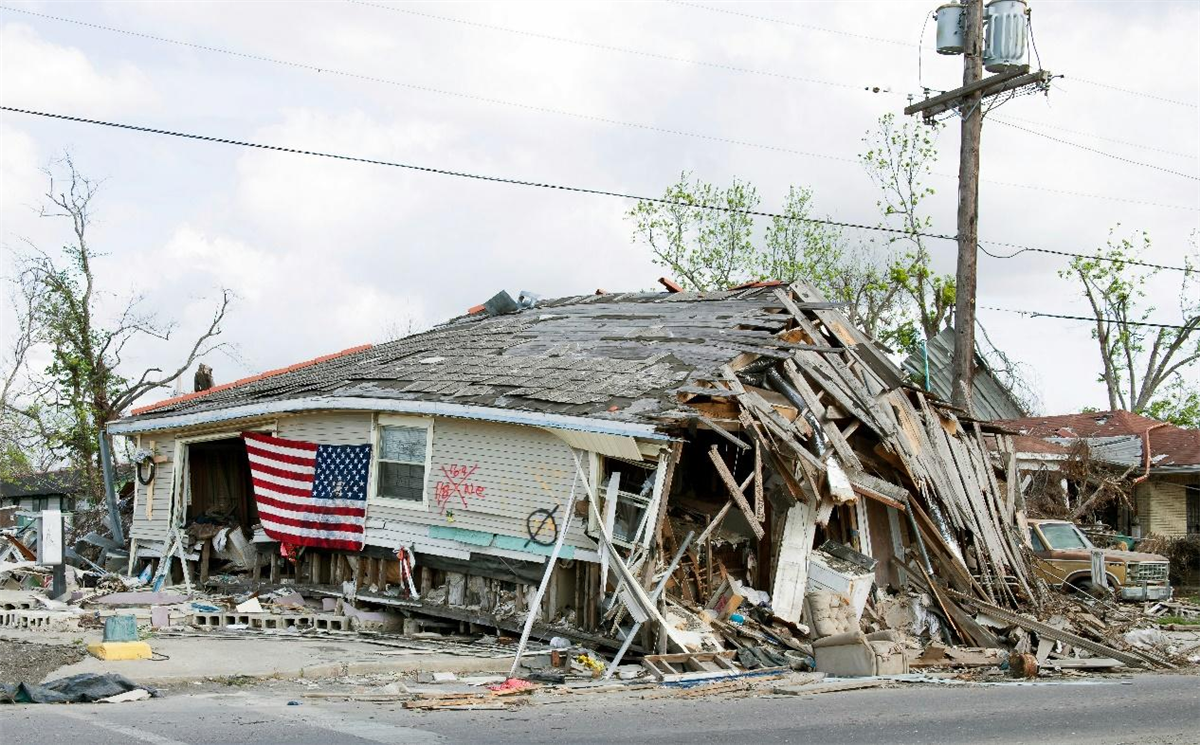 A property damaged by a storm