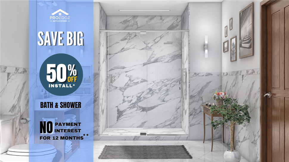 Save 50% on your bath and shower remodeling 