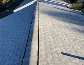 Early morning sun shining down on a roof installation in Silver Spring, MD.