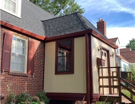 Lovely brick home in Bethesda, MD with a freshly installed Charcoal Timberline HDZ shingled roof. 