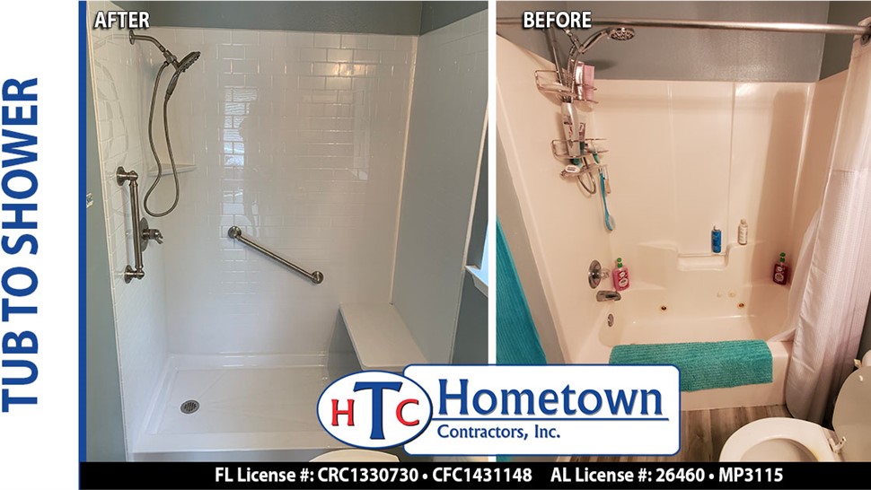 Tubs & Showers Project in Milton, FL by Hometown Contractors, Inc.