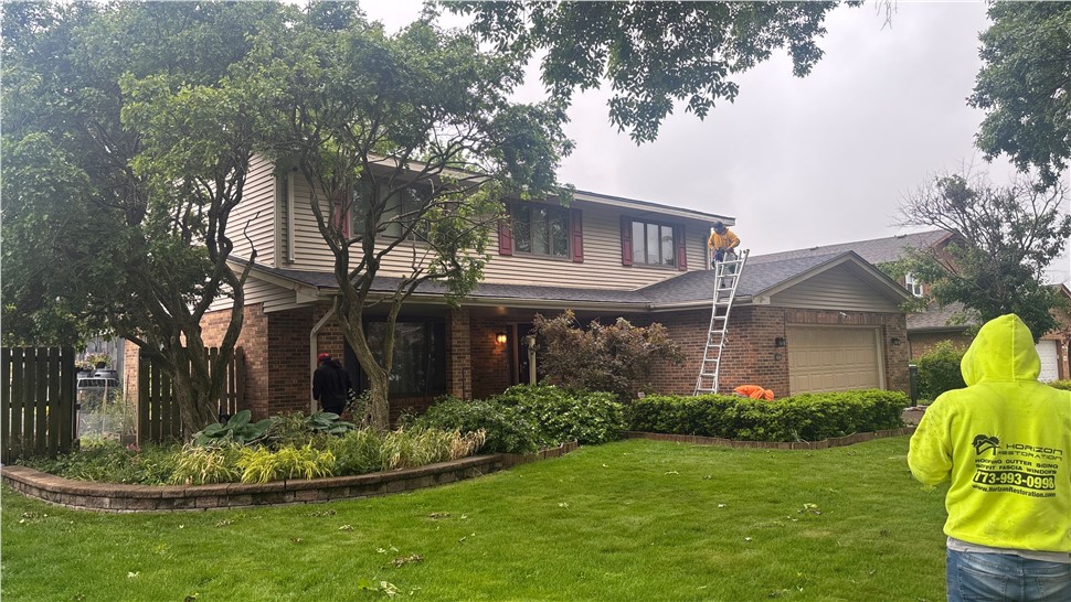 Gutters, Roofing, Roofing Replacement Project in Orland Park, IL by Horizon Restoration