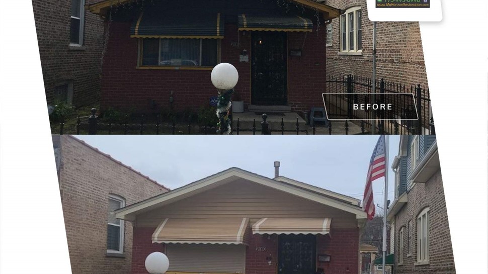 Awnings, Gutters, Roofing, Siding Project in Chicago, IL by Horizon Restoration