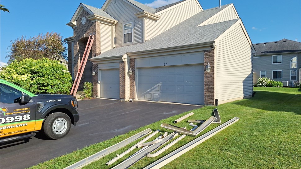 Gutters, Roofing, Roofing Replacement Project in Volo, IL by Horizon Restoration