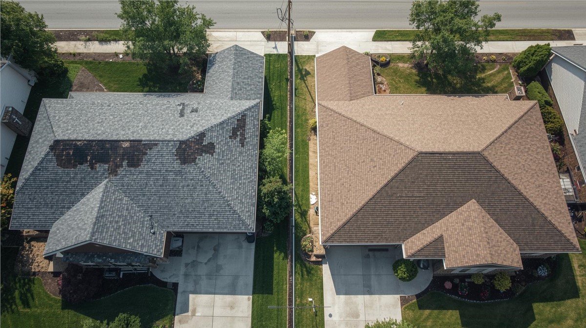 Roof inspection comparing roof repair and roof replacement options in Pewaukee WI.