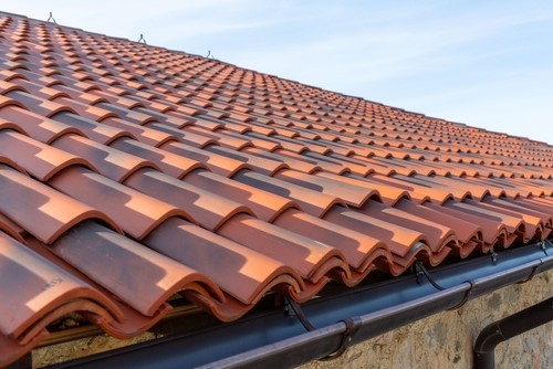 Clay tile roof on Mediterranean-style home
