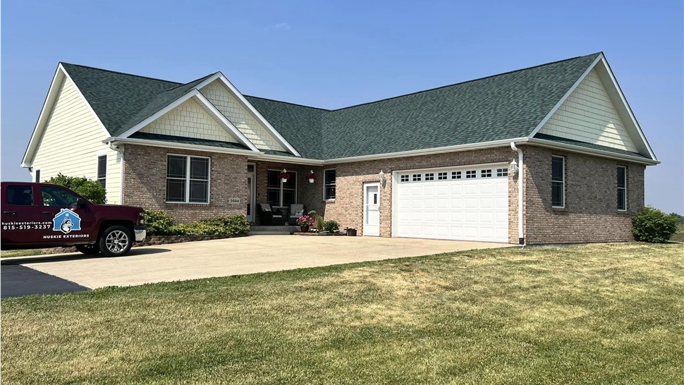 Roofing, Storm Damage Project in Chana, IL by Huskie Exteriors