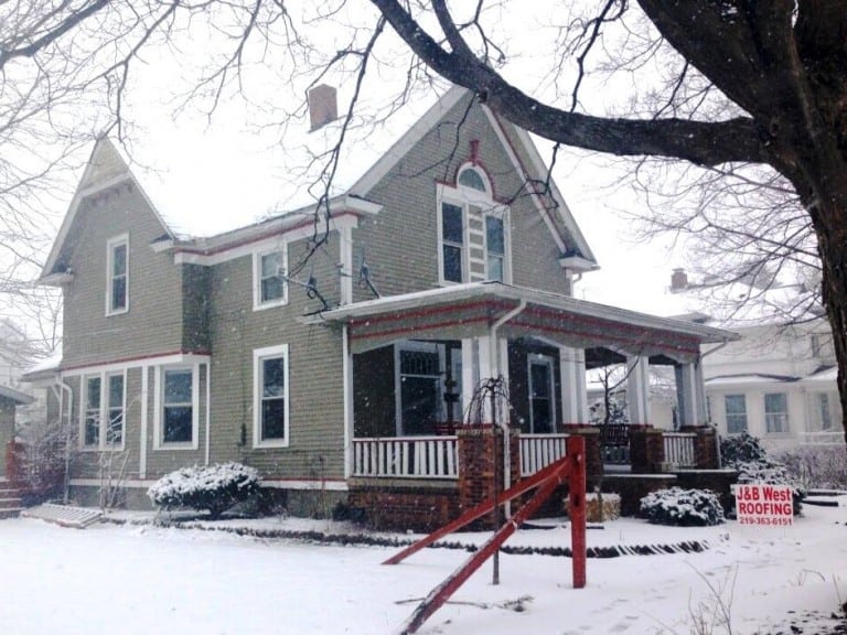 A house taking preventative measures against winter storm damage.
