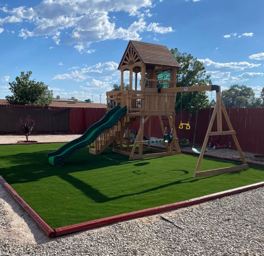 artificial turf on a residential playground
