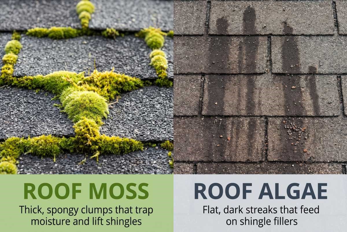 Roof Algae vs. Moss: How to Identify, Remove, and Prevent Damage