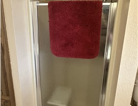 Before walk-in tub conversion in Iowa Park TX showing old shower.