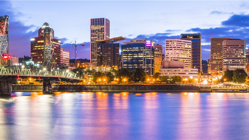 Portland Oregon Skyline Columbia River