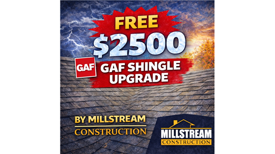 Free 2500 GAF shingle upgrade by millstream co