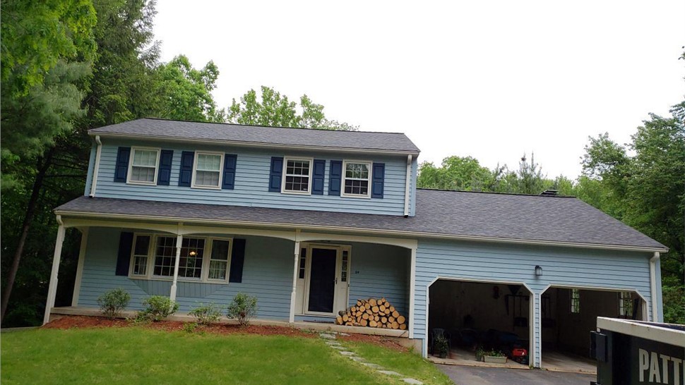 Completed roof replacement Simsbury, CT with new shingles