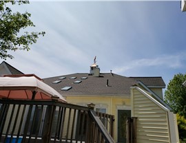 New architectural shingle roof installed on a Colonial home in South Windsor, CT by Millstream Construction.